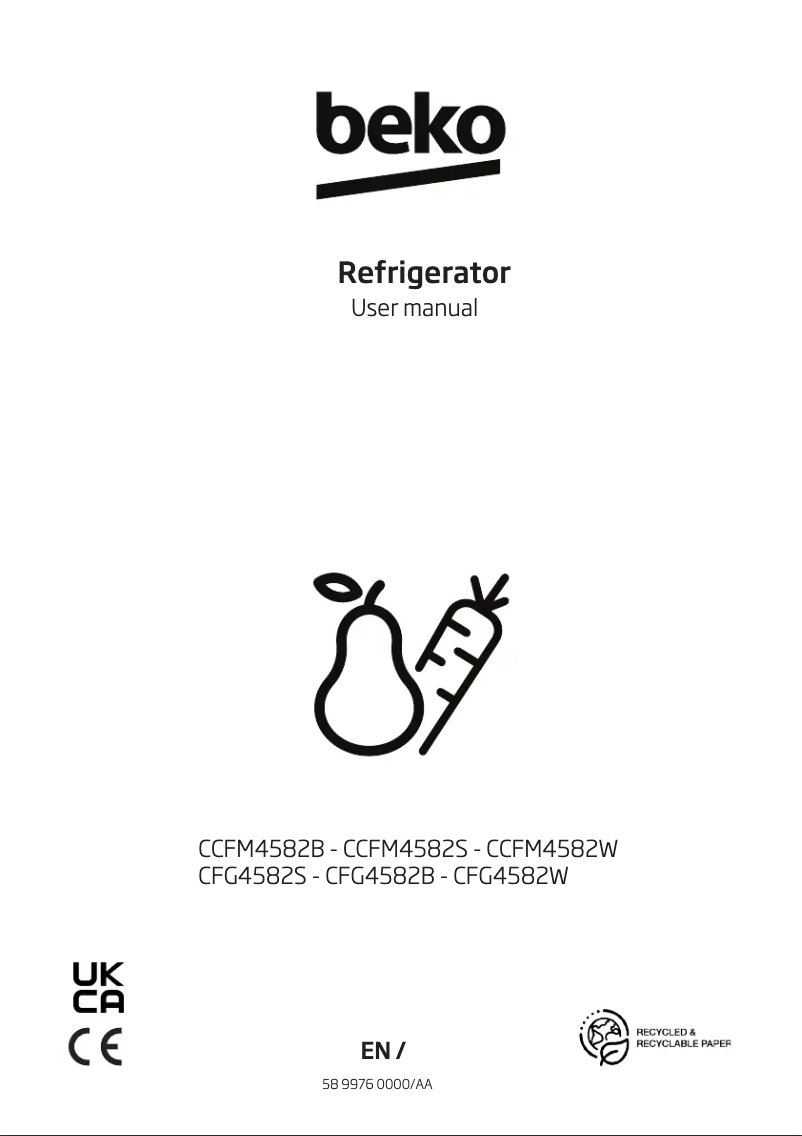 Page n°1 - Manuel utilisateur Beko CFG4582S