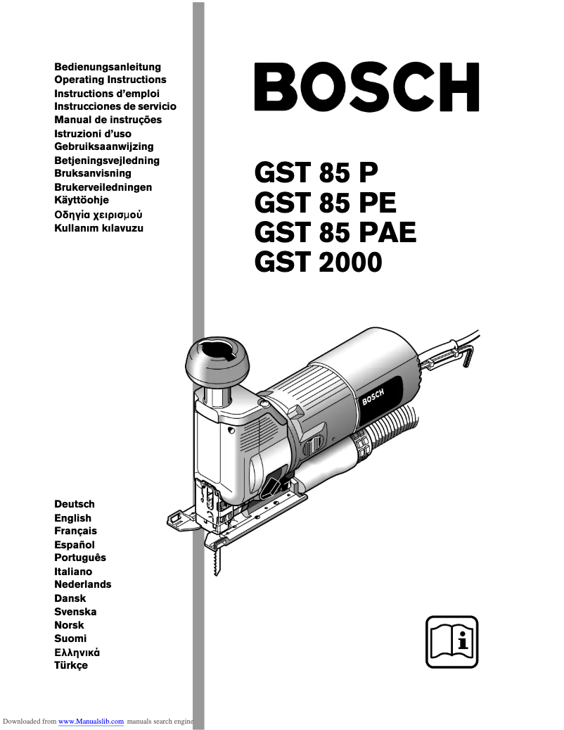 Page 1 de la notice Manuel utilisateur Bosch GST 85 PE