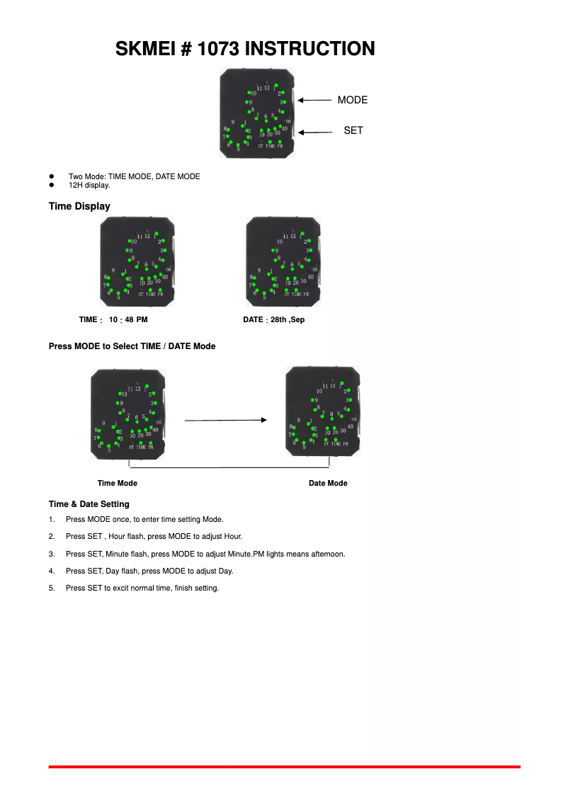 Image de la première page du manuel de l'appareil 1073
