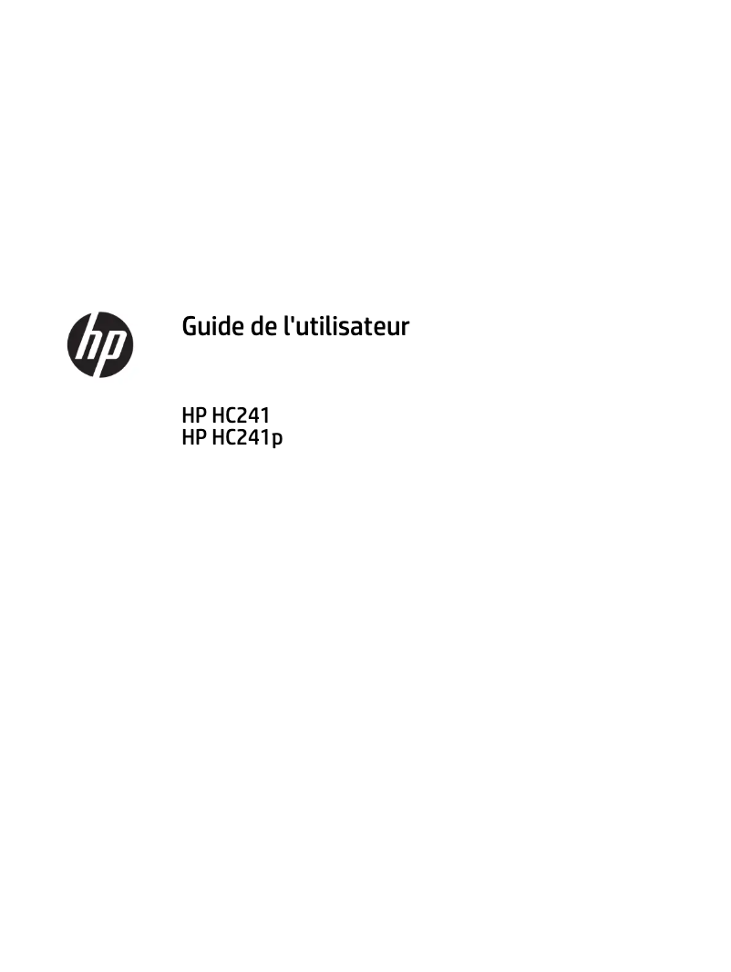 Page 1 de la notice Manuel utilisateur HP Healthcare Edition HC241