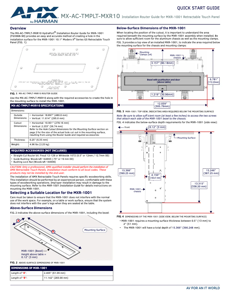 Página 1 del manual Manual de usuario AMX MX-AC-TMPLT-MXR10