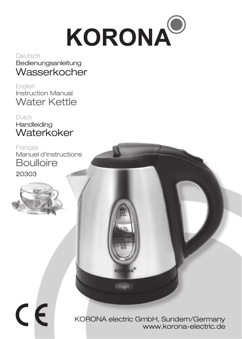 Page 1 de la notice Manuel utilisateur Korona 20303