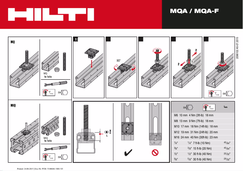 Page n°1 - Manuel utilisateur Hilti MQA-R