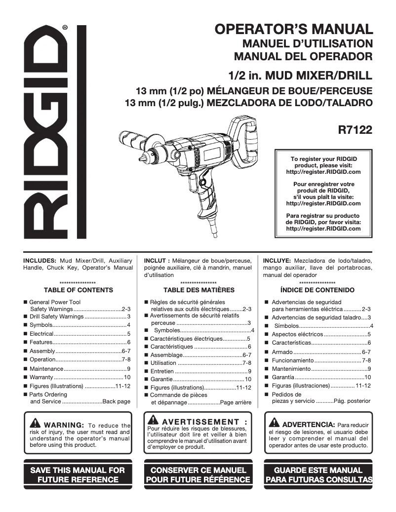 Image de la première page du manuel de l'appareil R7122