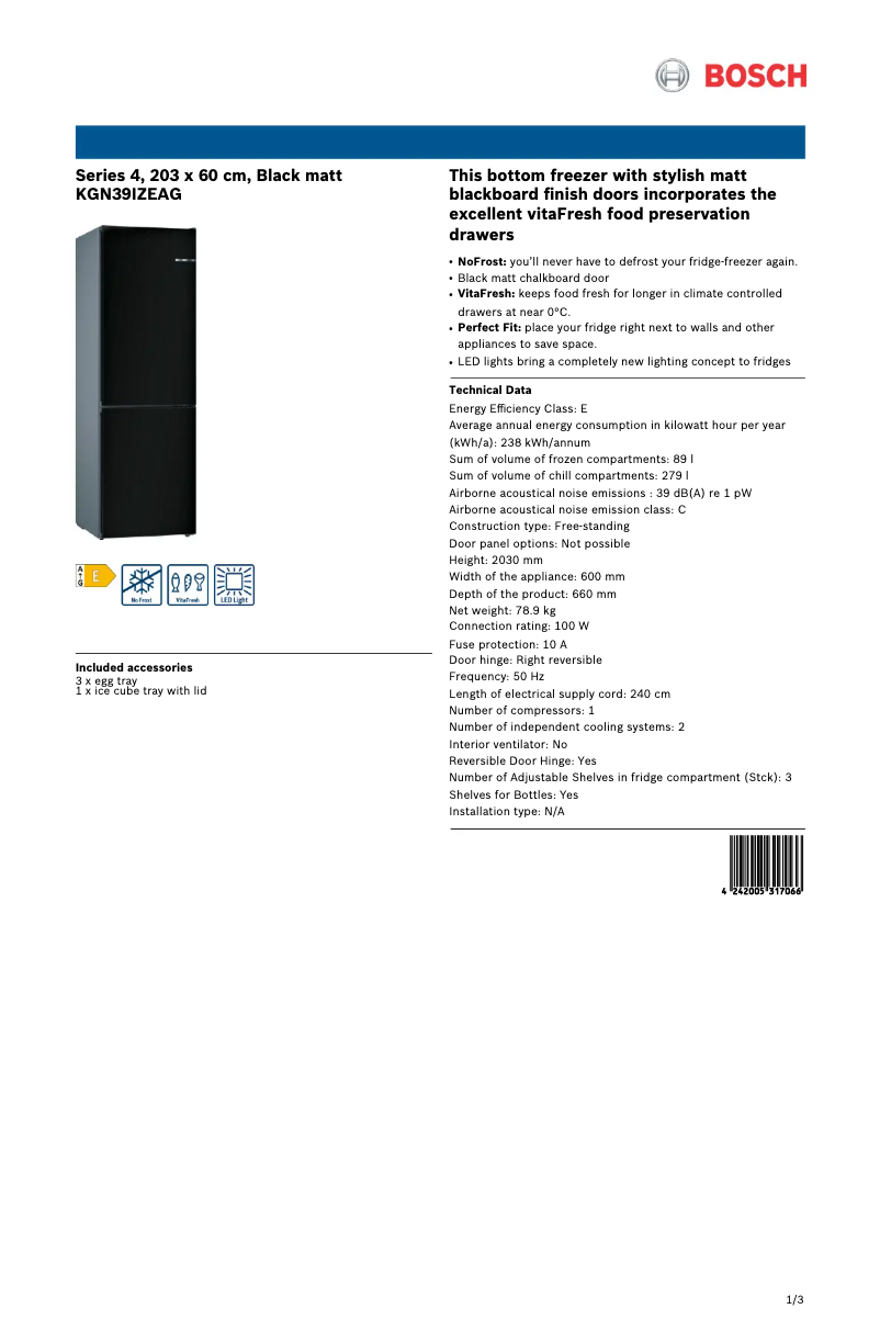 Image de la première page du manuel de l'appareil KGN39IZEAG