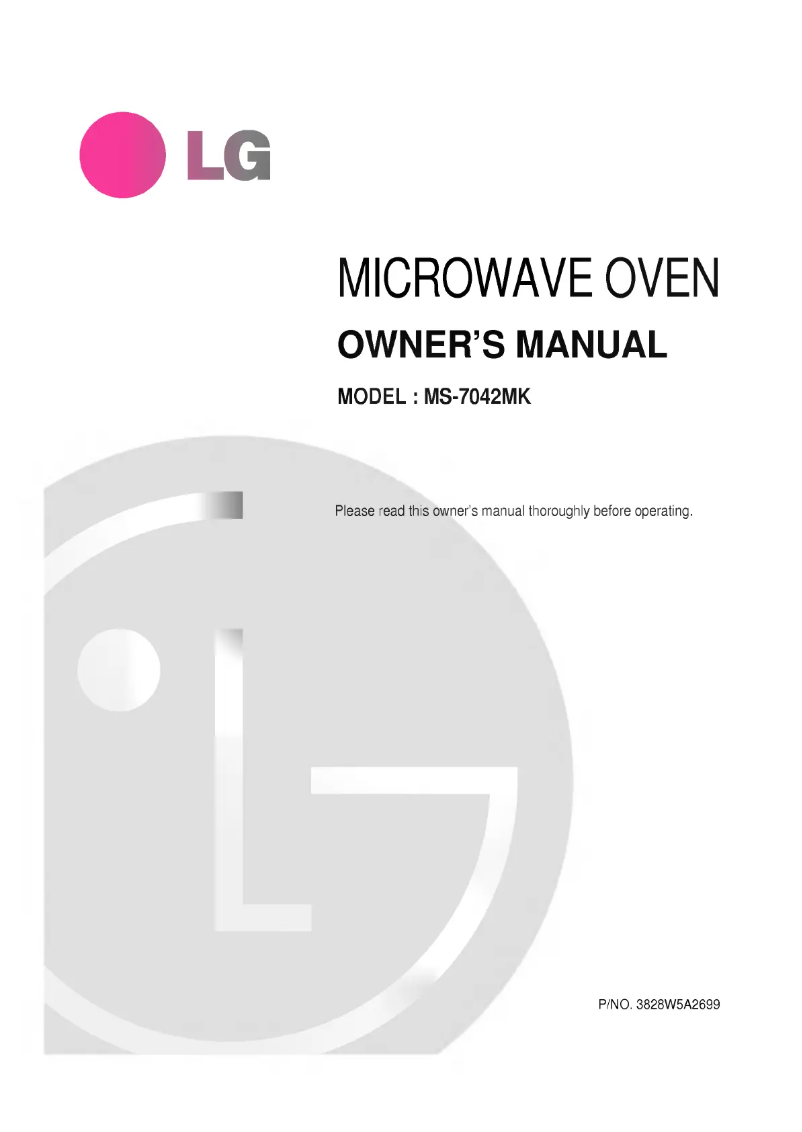 Page 1 de la notice Manuel utilisateur LG MS-7042MK