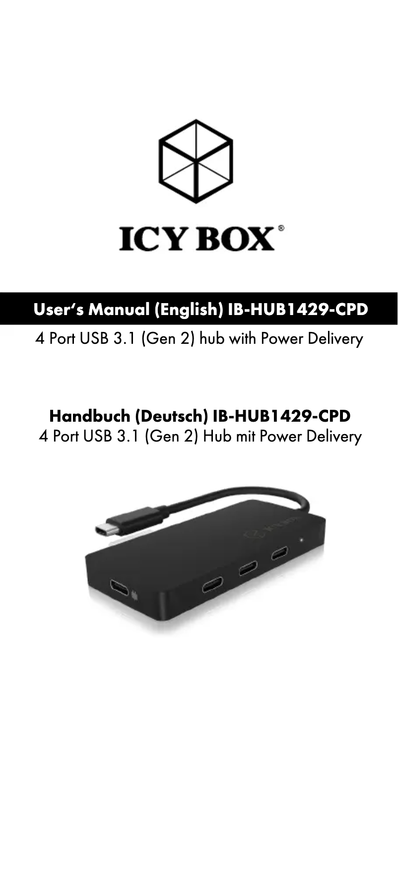 Imagen de la primera página del manual del dispositivo IB-HUB1429-CPD