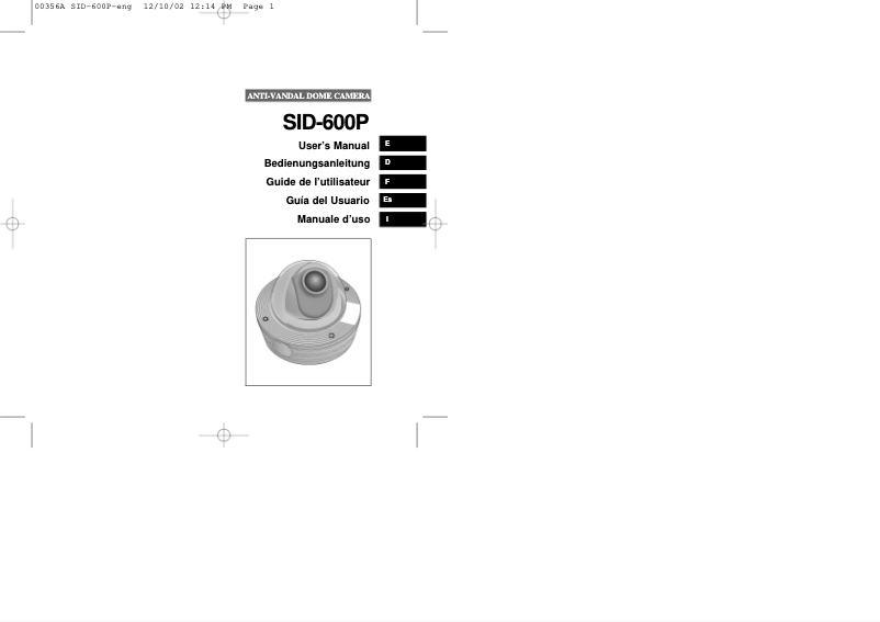 Page 1 de la notice Manuel utilisateur Samsung SID-600P