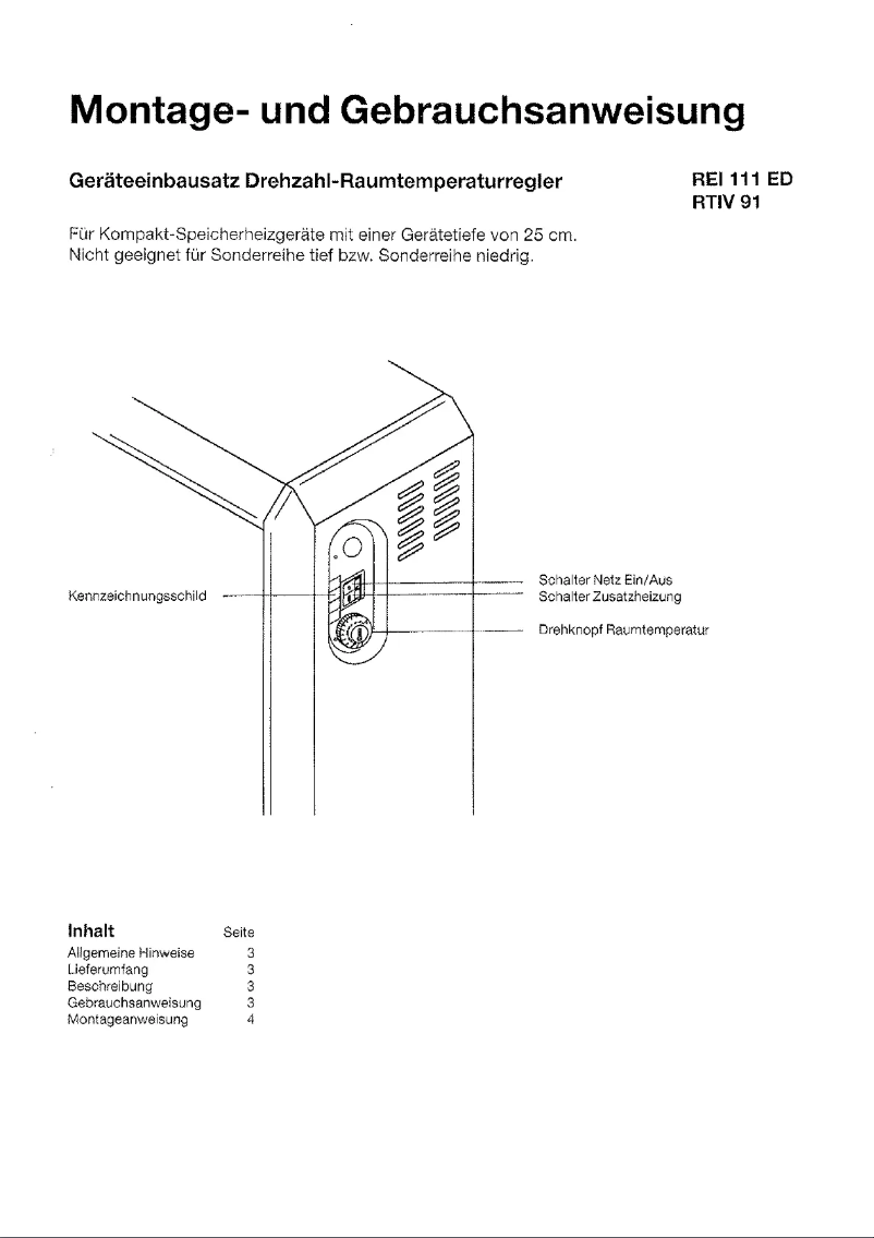 Page n°1 - Manuel utilisateur Dimplex REI 111 ED