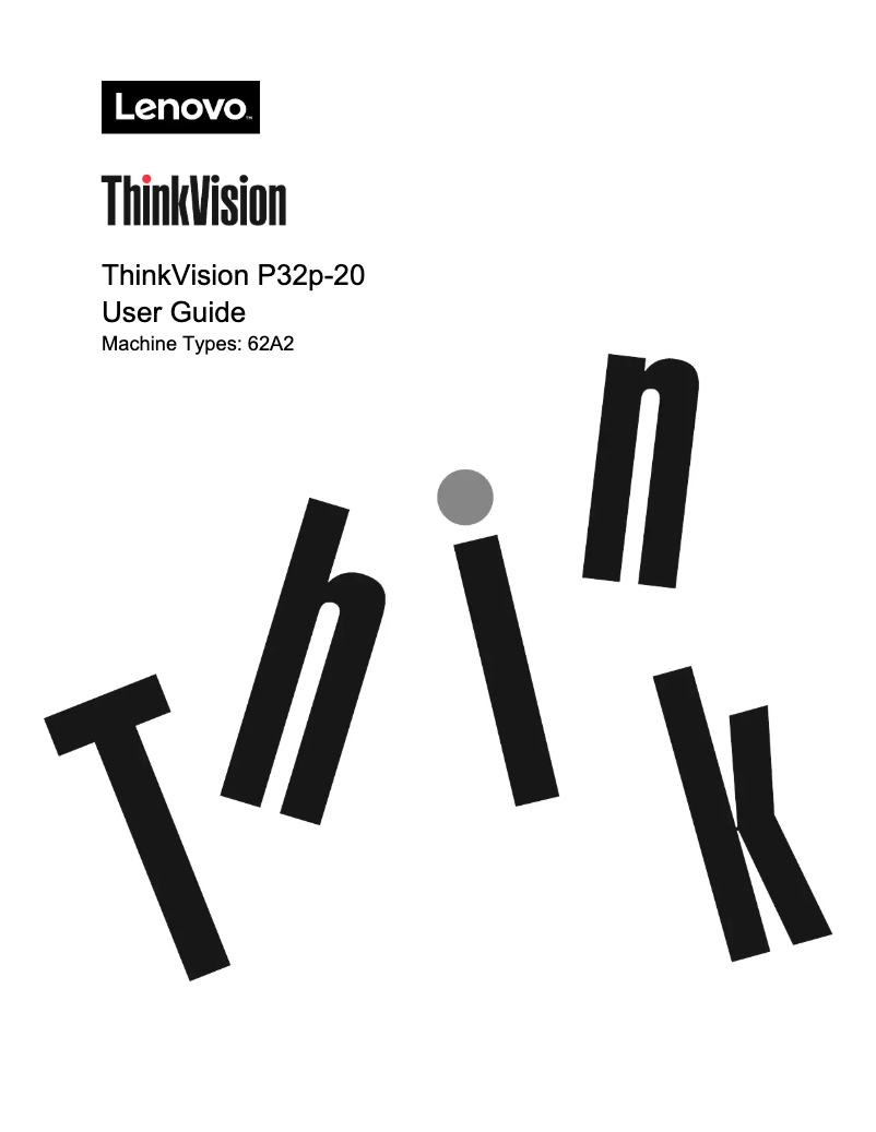 Image de la première page du manuel de l'appareil ThinkVision P32P-20