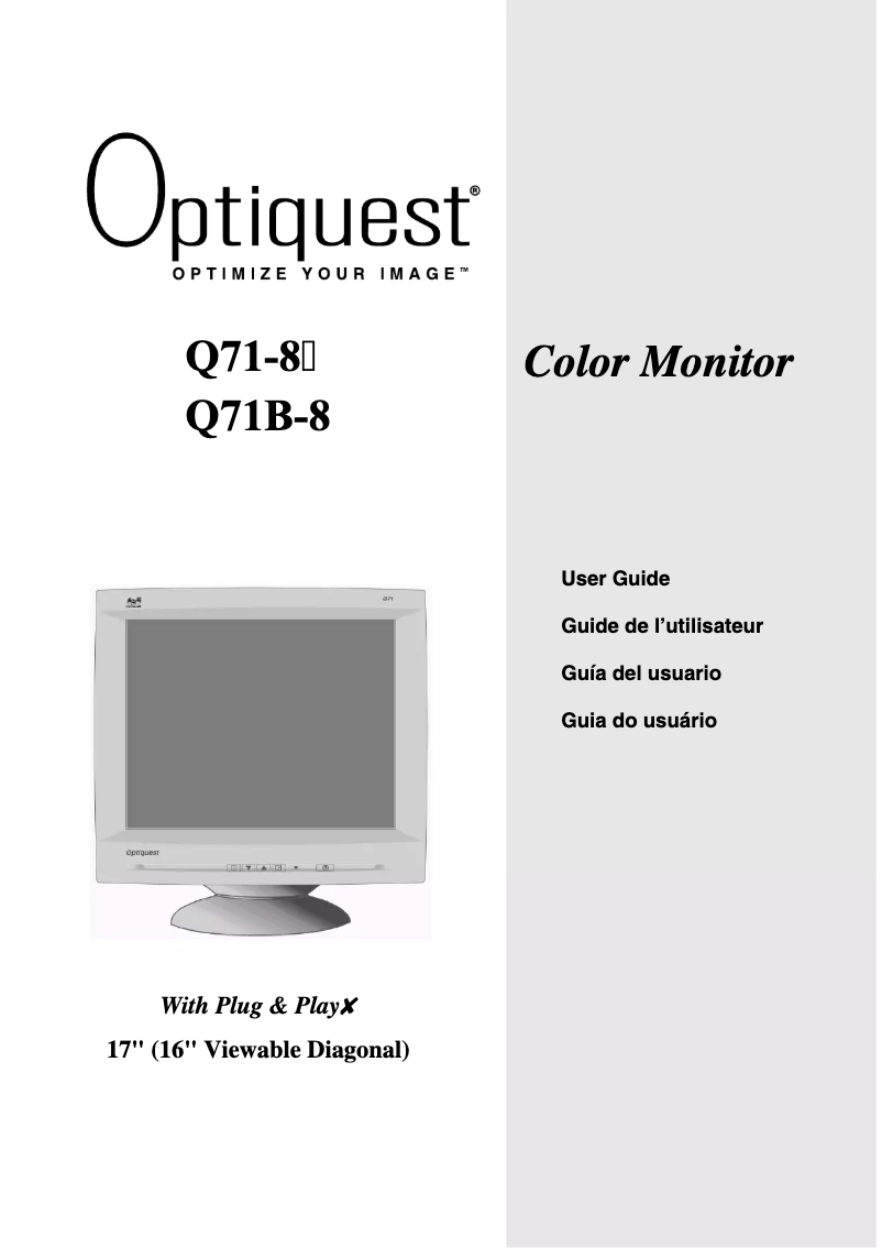 Image de la première page du manuel de l'appareil Optiquest Q71B