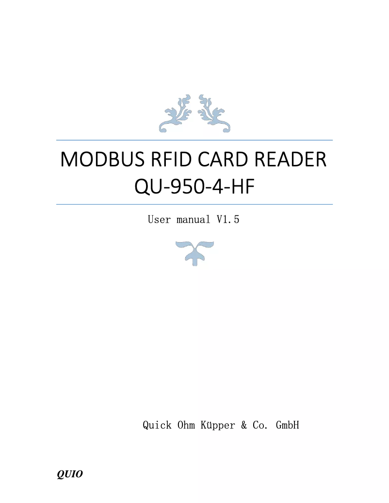 Page 1 de la notice Manuel utilisateur QUIO QM-950-4-HF-2.0