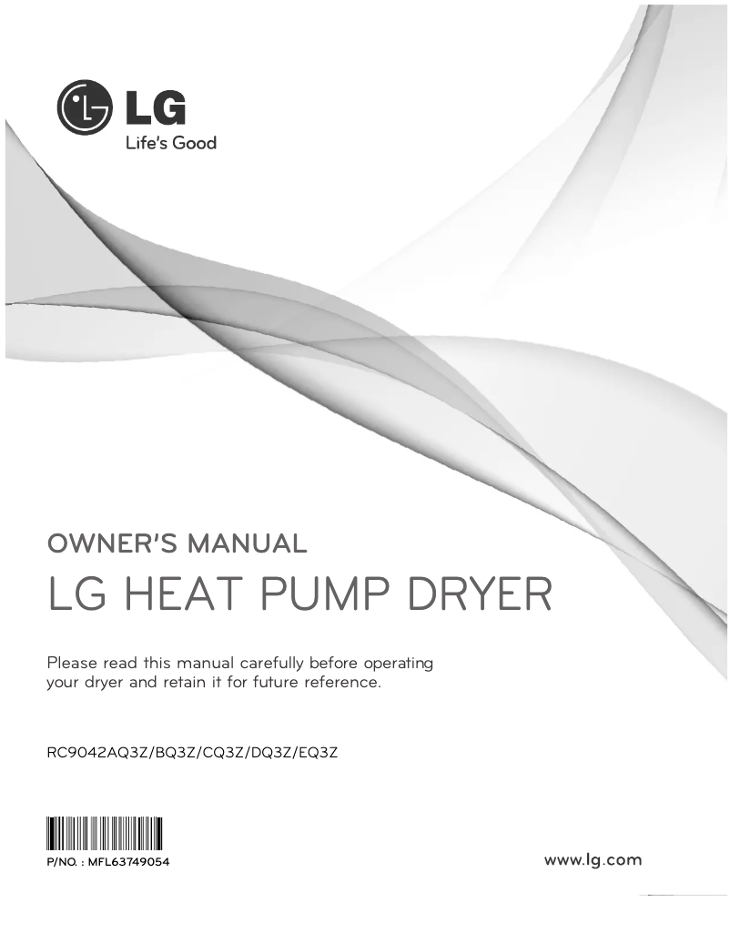 Page 1 de la notice Manuel utilisateur LG RC9042AQ3Z