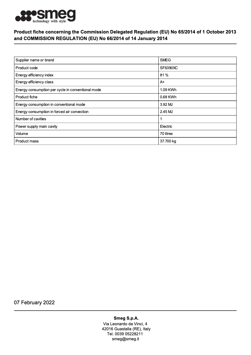 Page n°1 - Brochure Smeg SF6390XC
