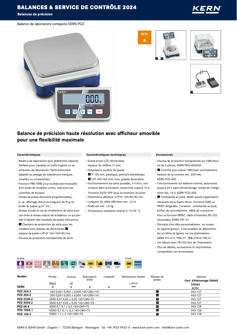 Page 1 de la notice Brochure Kern PCD 10K0.1