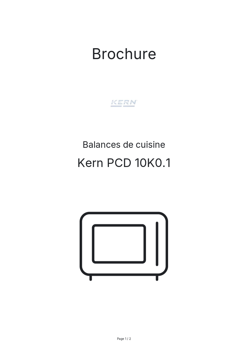 Image de la première page du manuel de l'appareil PCD 10K0.1