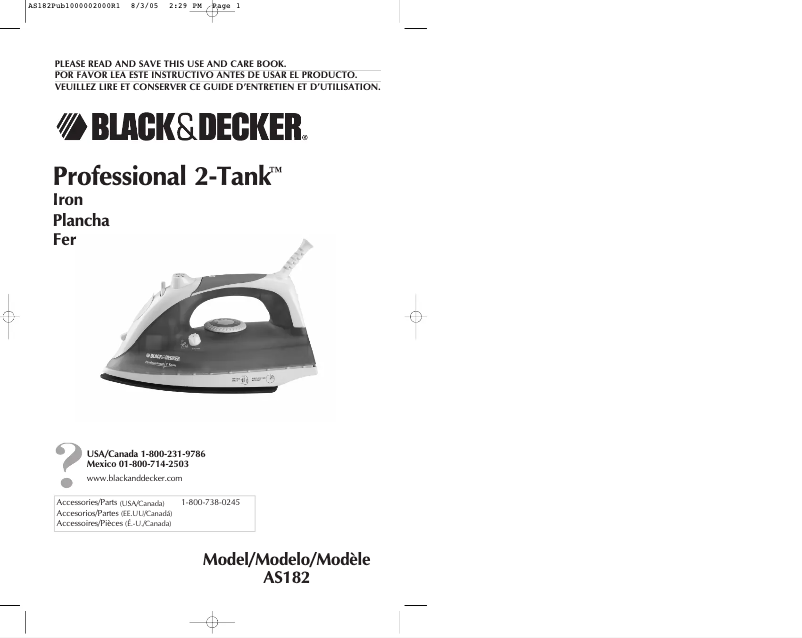 Page 1 de la notice Manuel utilisateur Black & Decker AS182