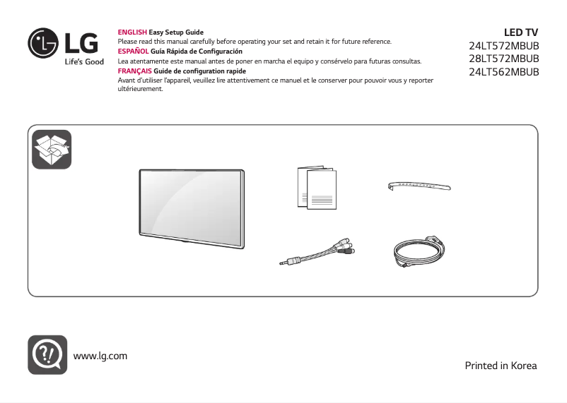 Page n°1 - Manuel utilisateur LG 28LT572MBUB