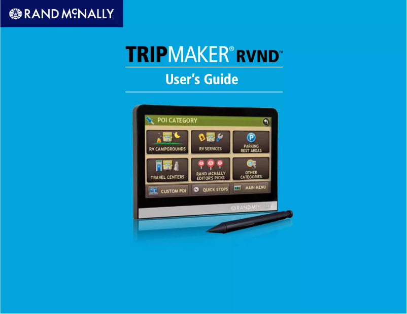 Page n°1 - Manuel utilisateur Rand McNally TripMaker RVND