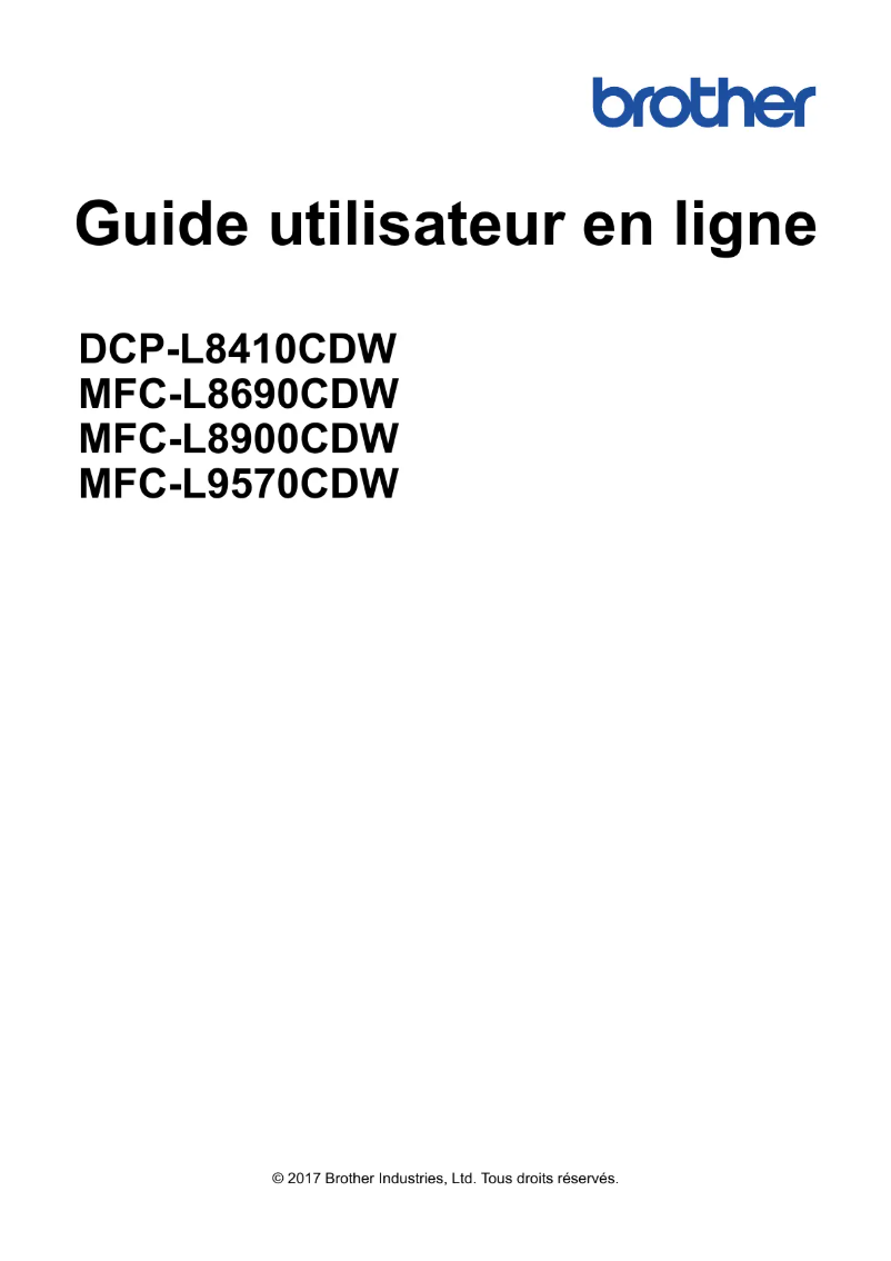Page 1 de la notice Manuel utilisateur Brother DCP-L8410CDW
