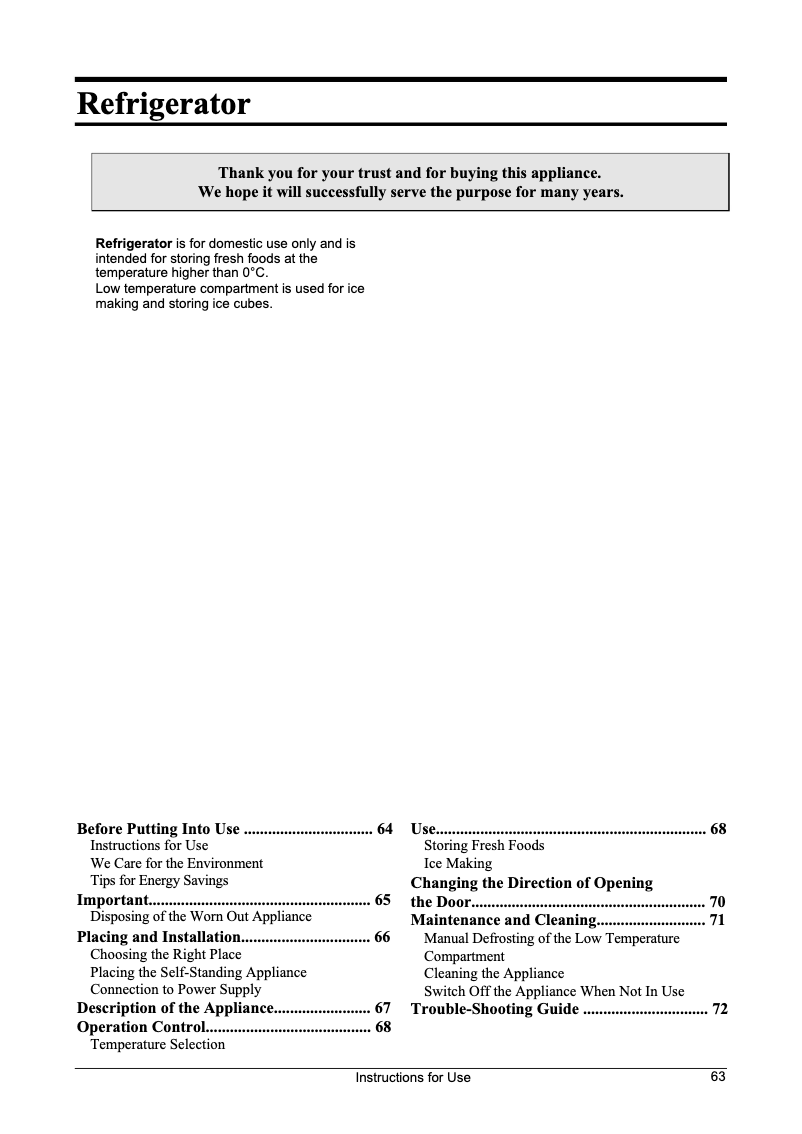 Page n°1 - Manuel utilisateur Gorenje R 090