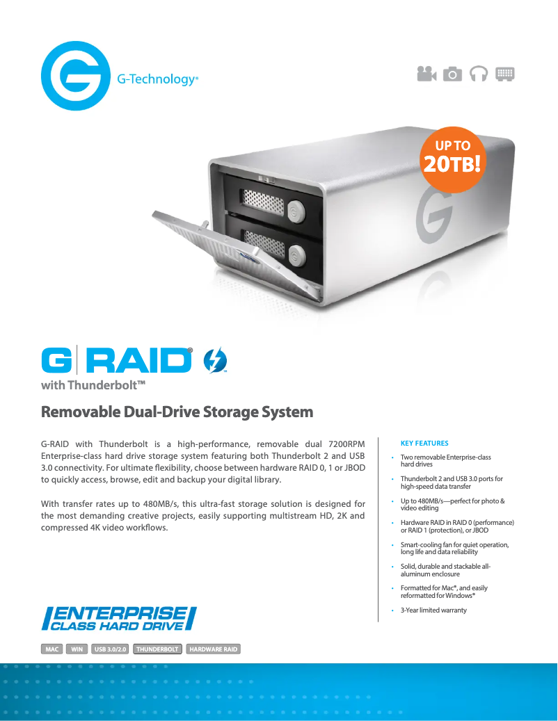 Image de la première page du manuel de l'appareil G-RAID Thunderbolt 2