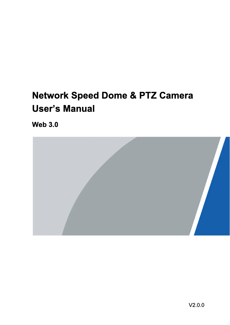 Page n°1 - Manuel utilisateur Dahua Technology DH-PTZ1C203UEN-GN