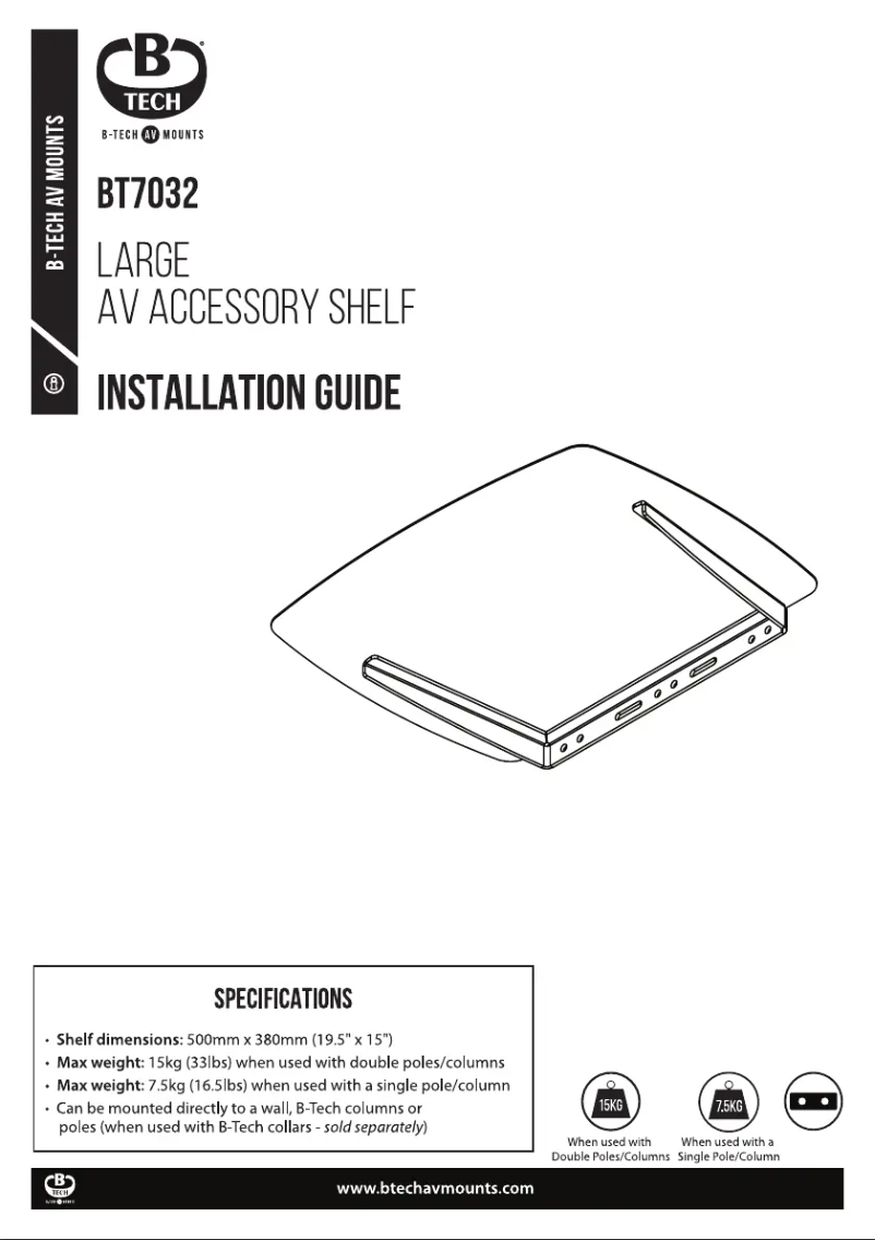 Page 1 de la notice Guide d'installation B-Tech BT7032