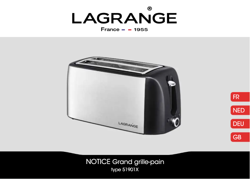 Image de la première page du manuel de l'appareil Grand grille-pain 519010