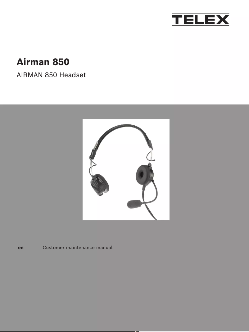 Image de la première page du manuel de l'appareil Airman 850