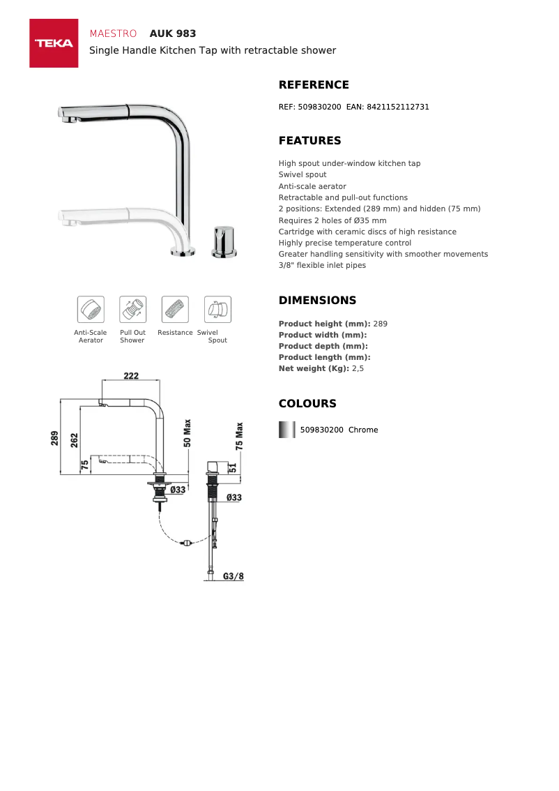 Image de la première page du manuel de l'appareil AUK 983