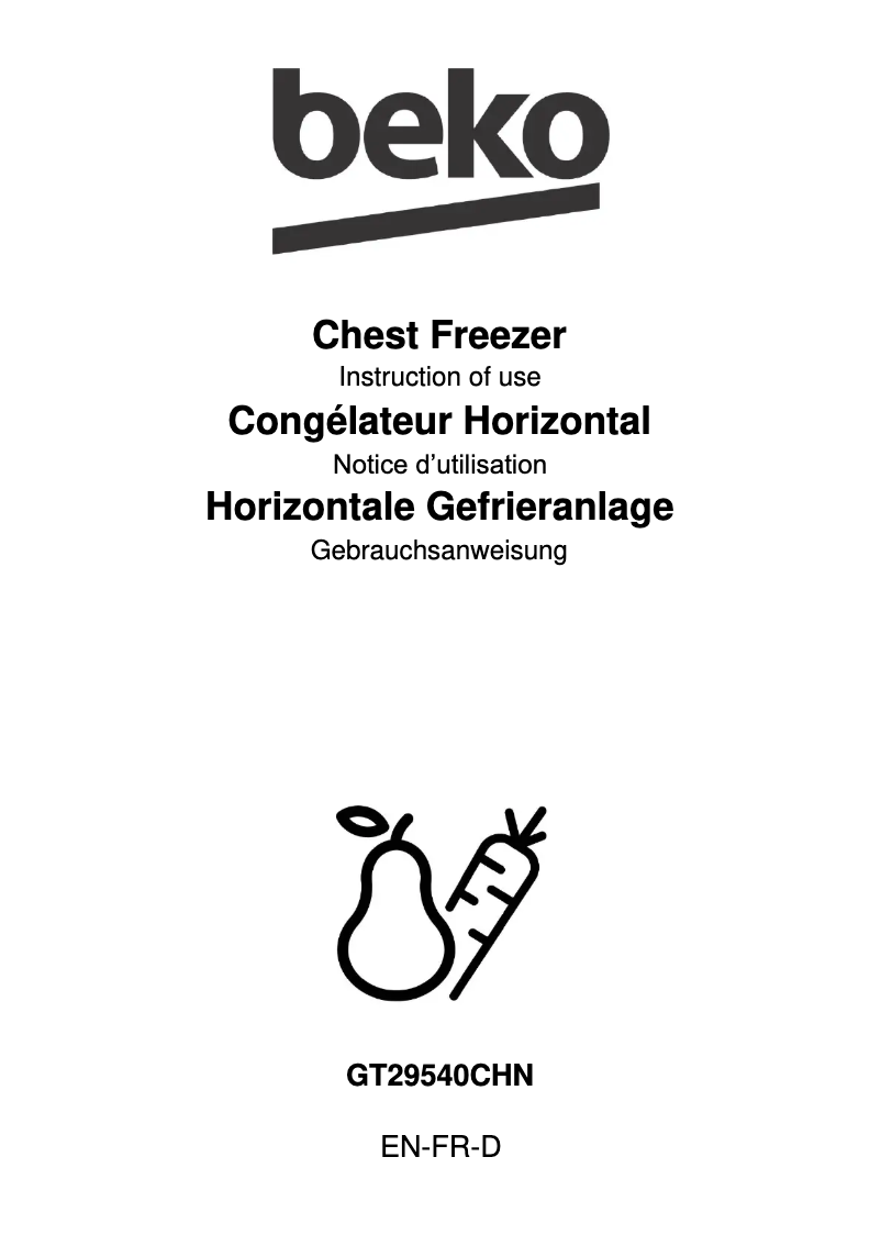 Page 1 de la notice Manuel utilisateur Beko GT29540CHN