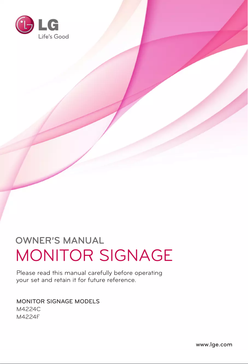 Page n°1 - Manuel utilisateur LG M4224C-FA