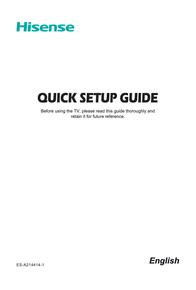 Page 1 de la notice Manuel utilisateur Hisense 55A6BG