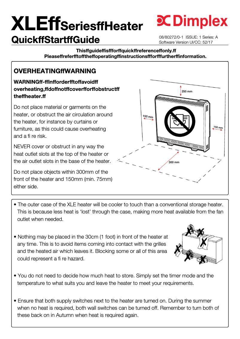 Page 1 de la notice Guide de démarrage rapide Dimplex XLE150