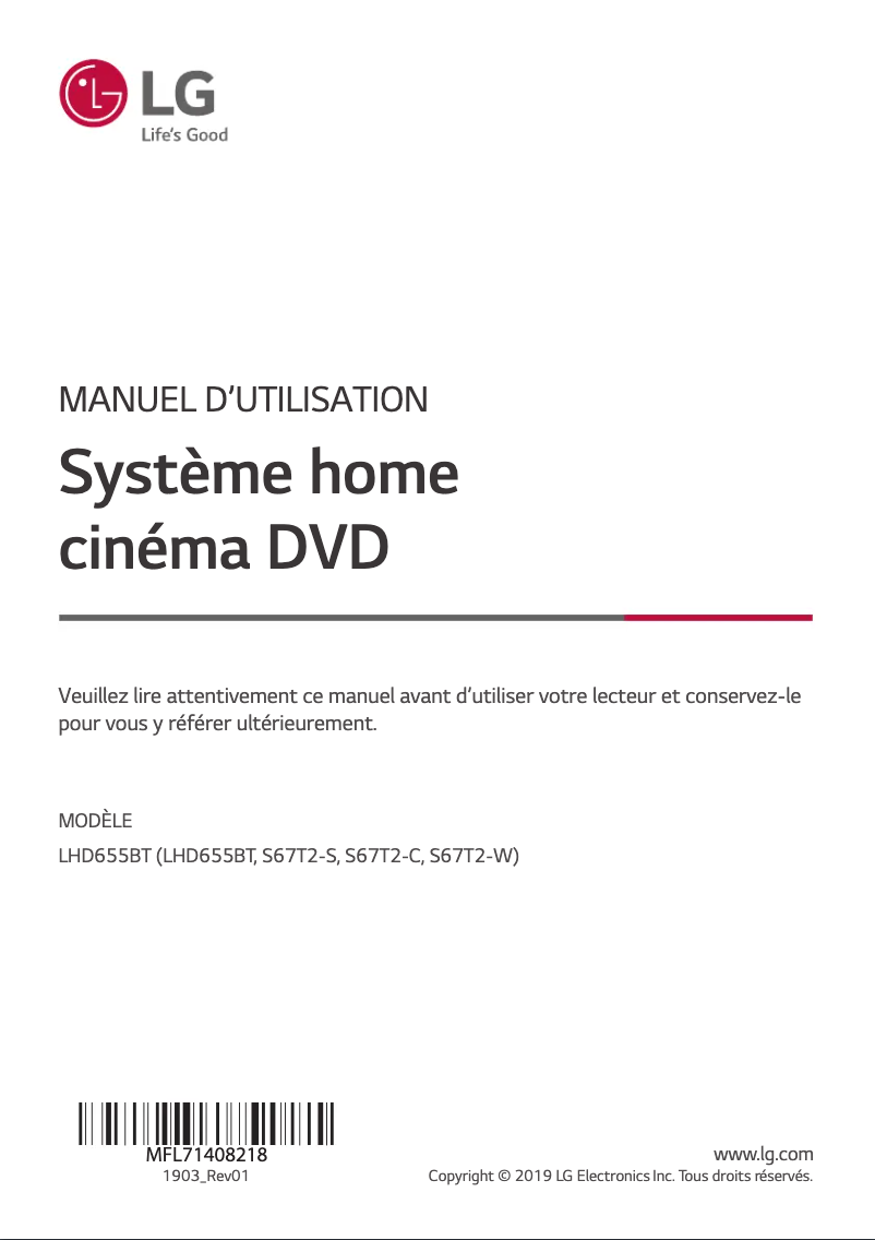 Page n°1 - Manuel utilisateur LG LHD655BT