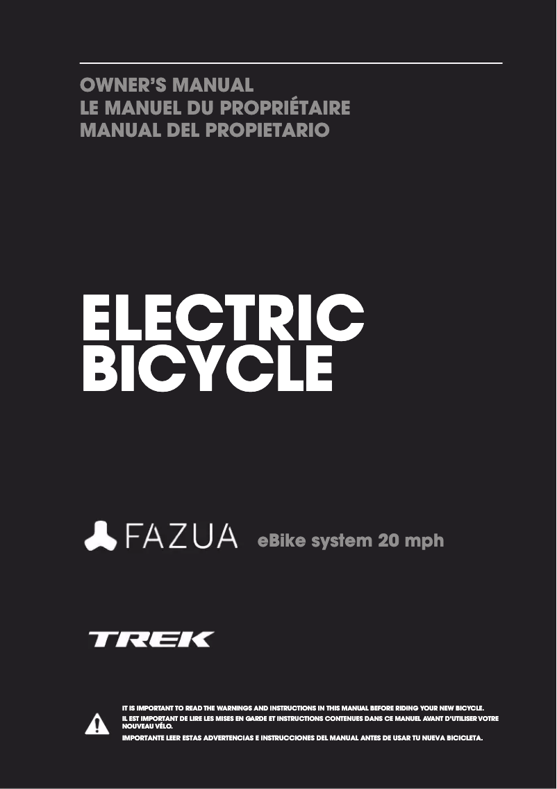 Page n°1 - Manuel utilisateur Trek Domane+ LT Gen 2