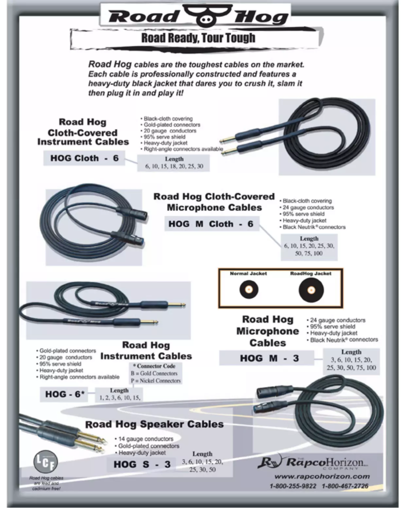 Page 1 de la notice Manuel utilisateur RapcoHorizon Road Hog