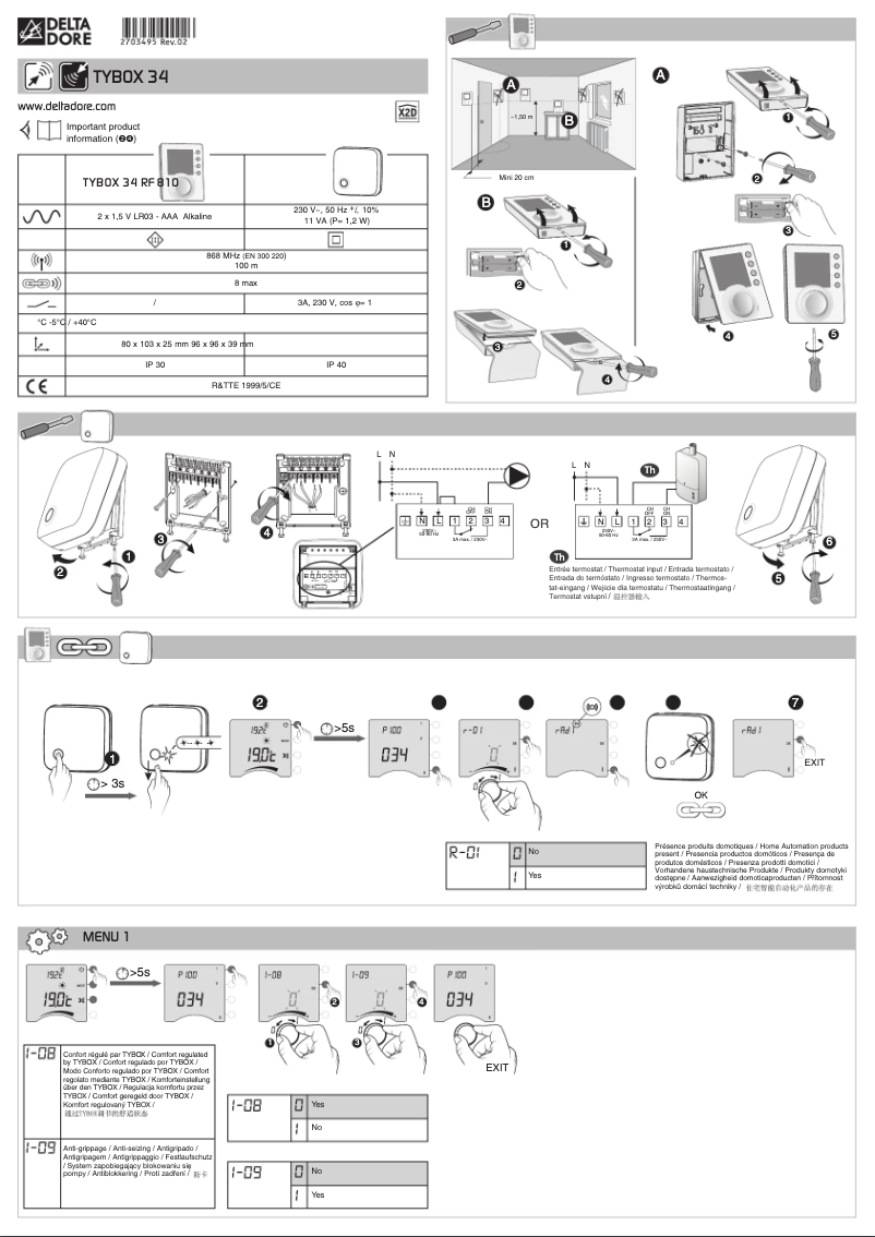 Page 1 de la notice Manuel utilisateur Delta Dore Tybox 34