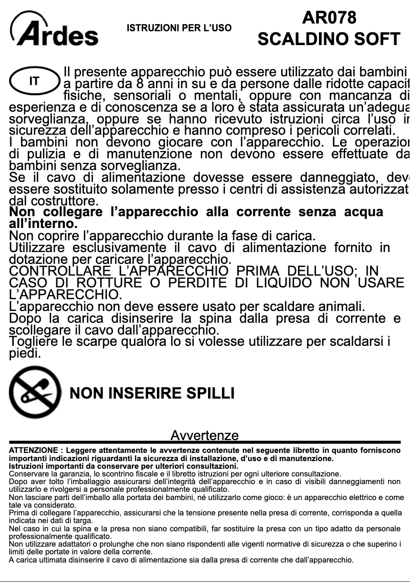 Página 1 del manual Manual de usuario Ardes AR078