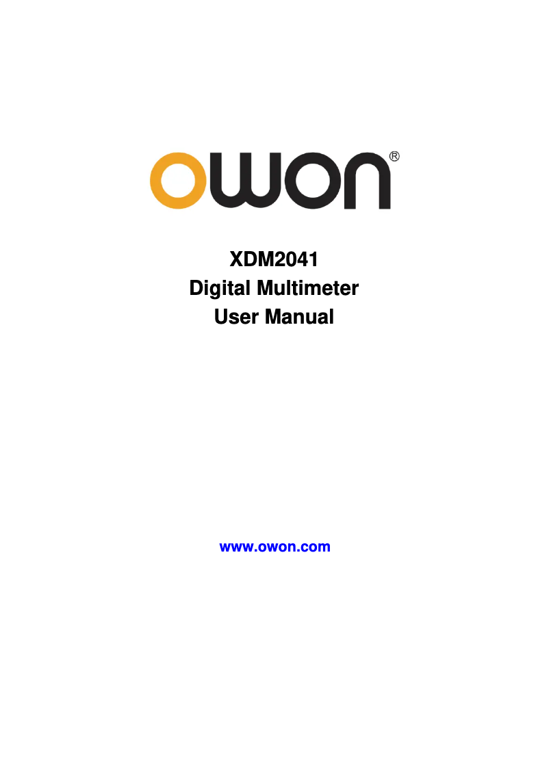 Page n°1 - Manuel utilisateur Owon XDM2041