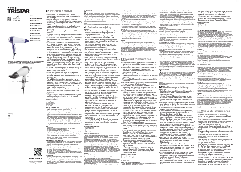 Page 1 de la notice Manuel utilisateur TriStar HD-2349