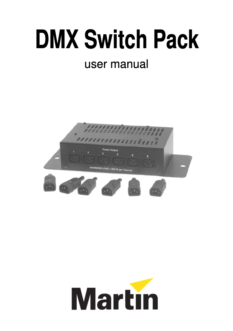 Page 1 de la notice Manuel utilisateur Martin DMX Switch Pack