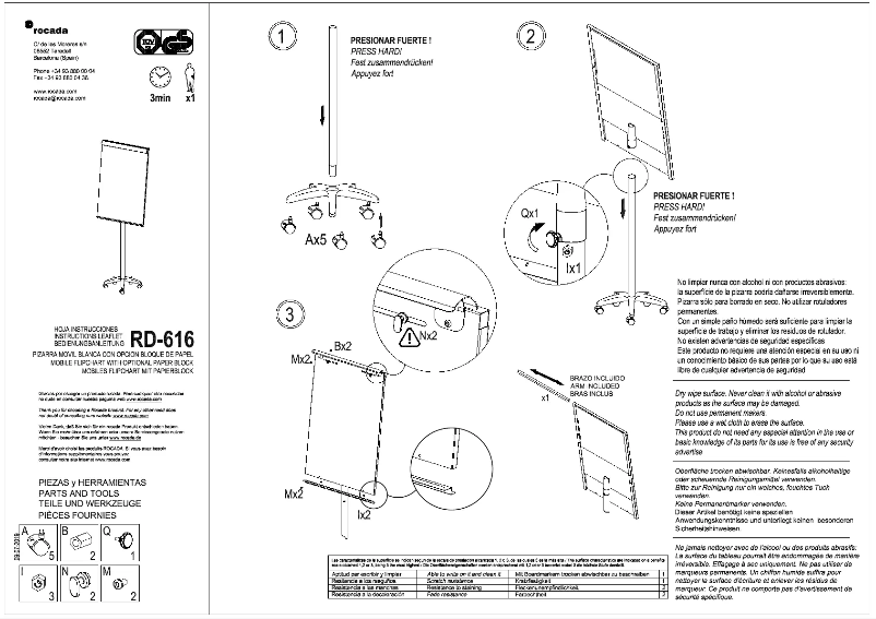 Page 1 de la notice Manuel utilisateur Rocada RD-616