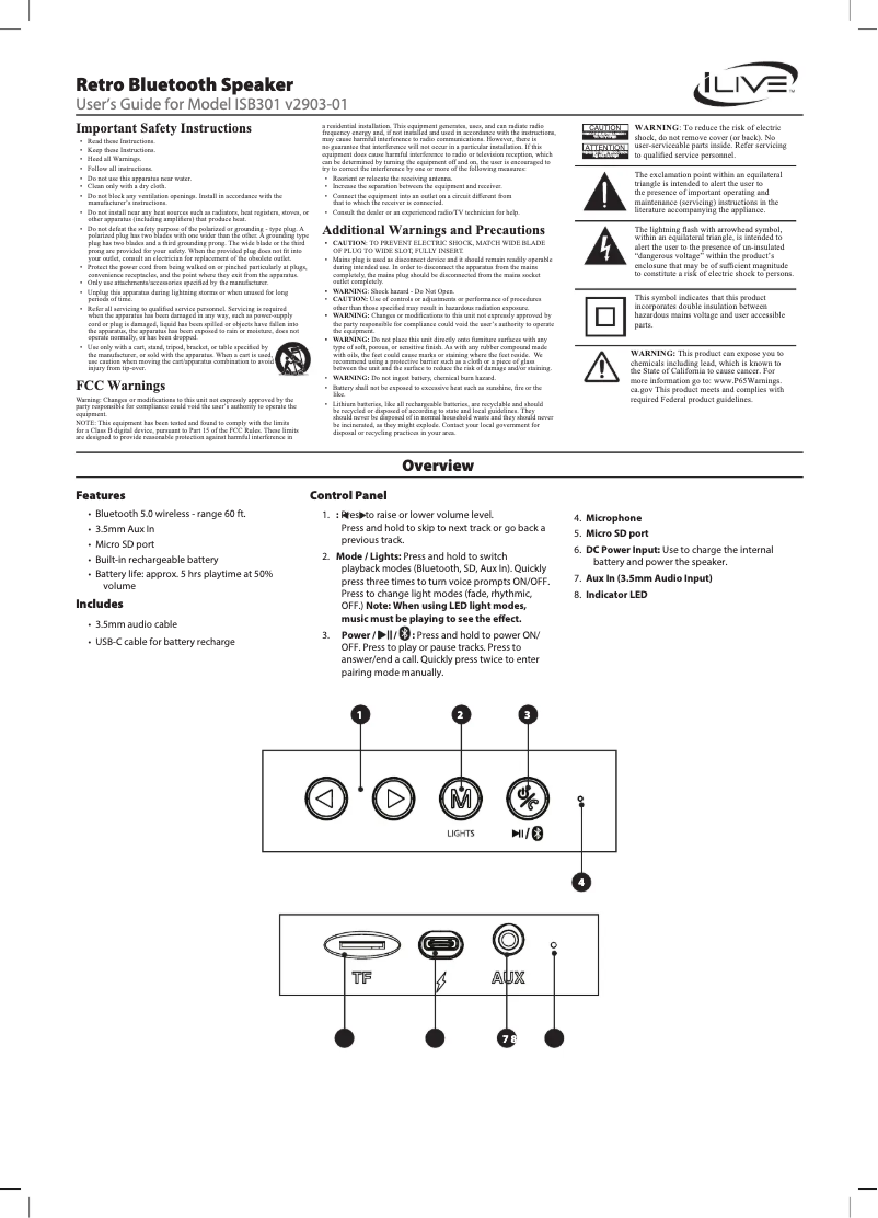 Image de la première page du manuel de l'appareil ISB301
