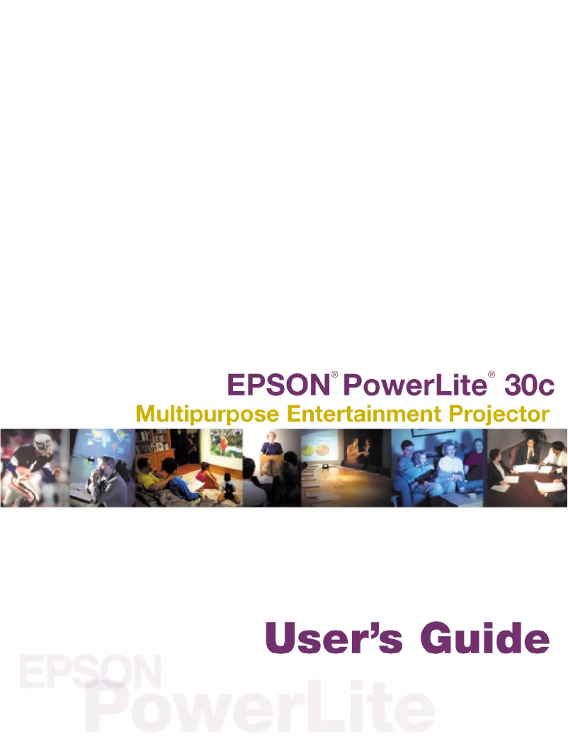 Imagen de la primera página del manual del dispositivo PowerLite 30c