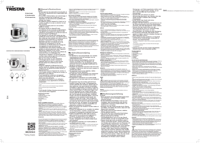 Page 1 de la notice Manuel utilisateur TriStar MX-4184K