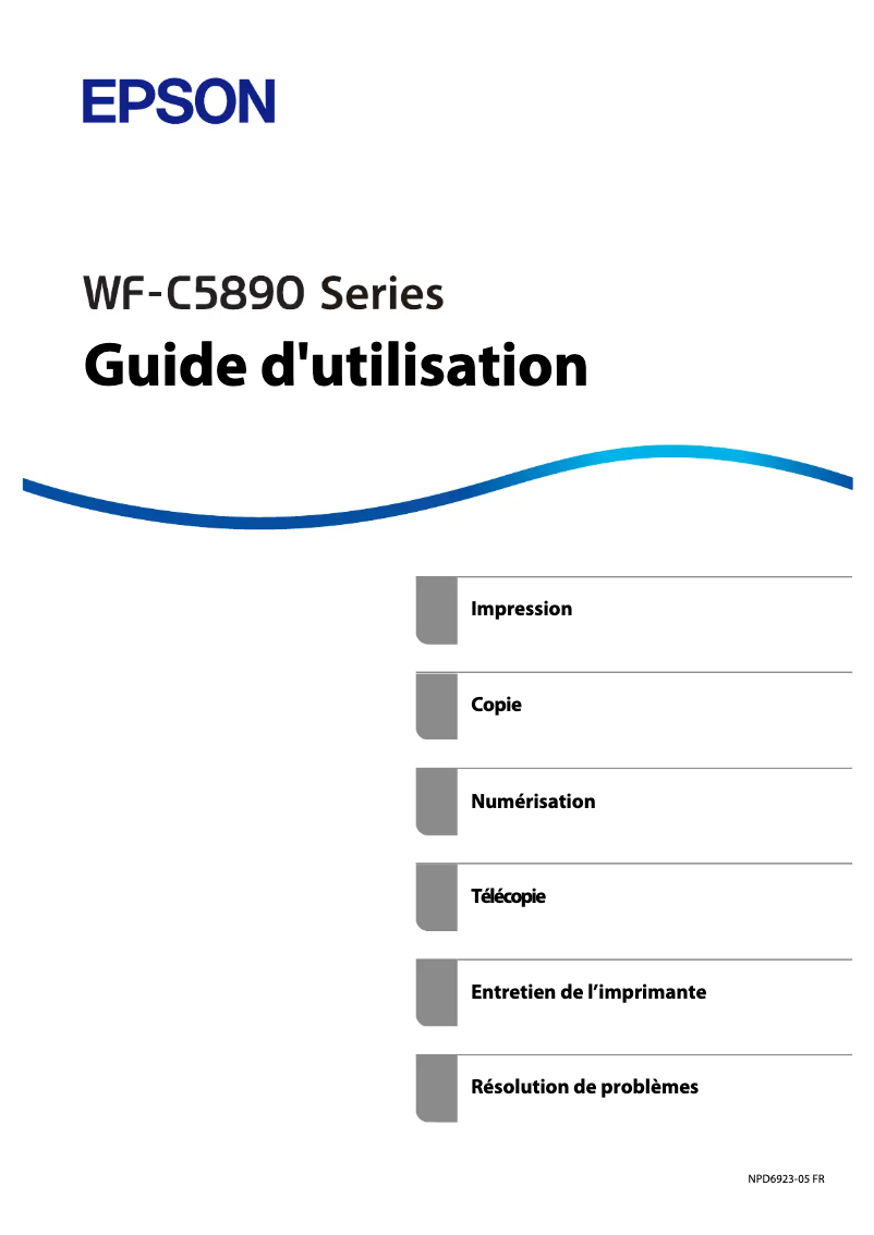 Page n°1 - Manuel utilisateur Epson WorkForce Pro WF-C5890DWF