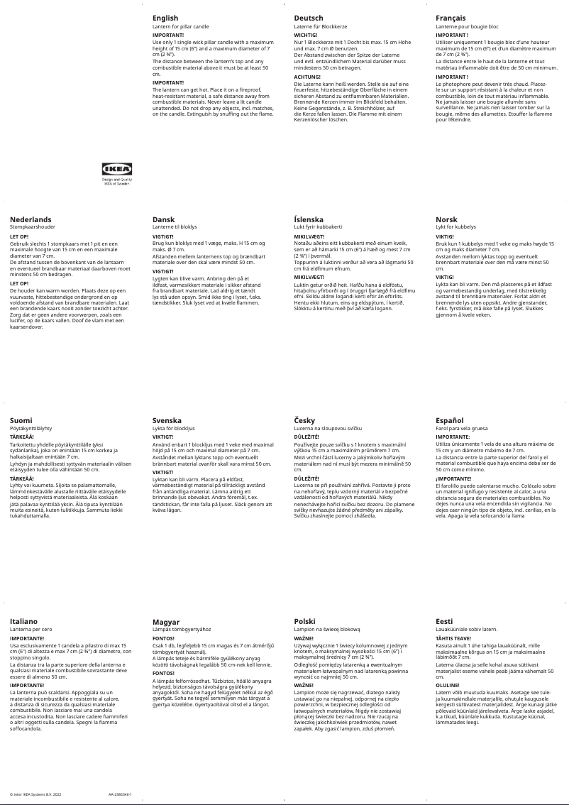 Page 1 de la notice Manuel utilisateur Ikea BEFÄSTA 504.968.33