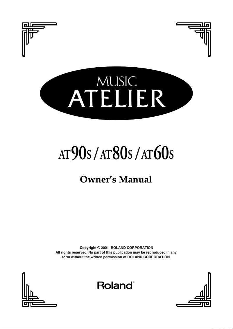 Page 1 de la notice Manuel utilisateur Roland Music Atelier AT-60S